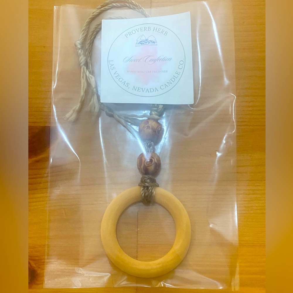 Wooden Ring with Rope and bead  Accent car air freshener